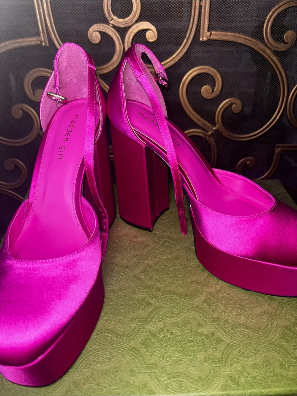 Madden Girl Hot Pink Satin Platforms